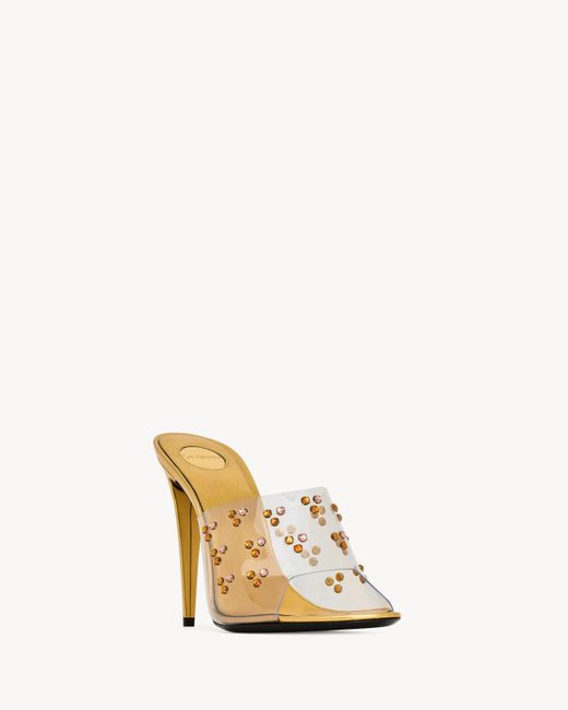 Saint Laurent White Mae Mules