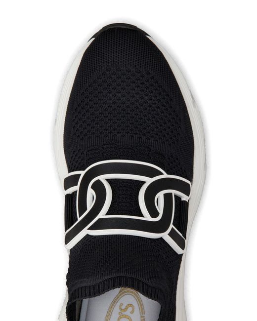 Tod's Black Kate Knitted Slip-On Sneakers