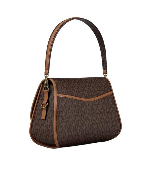 MICHAEL Michael Kors Brown Holmes Medium Signature Logo Convertible Messenger Bag
