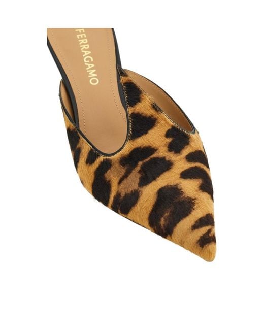 Ferragamo Brown Ferragamo Dorye Pointed-Toe Mules