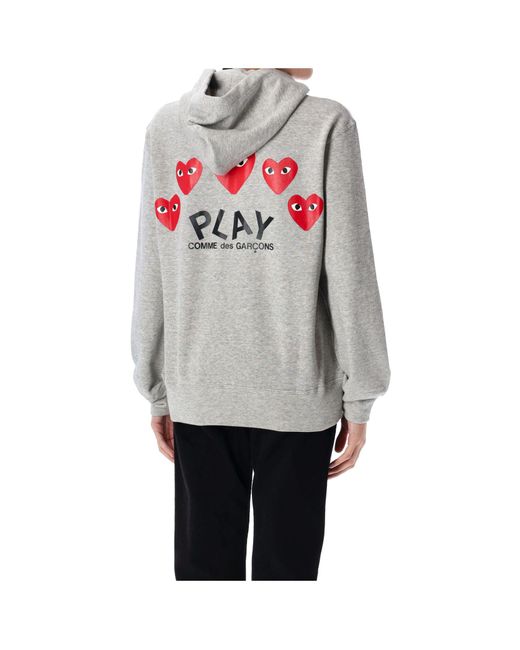Comme des Garçons White Heart-Shaped Zipper Hoodie