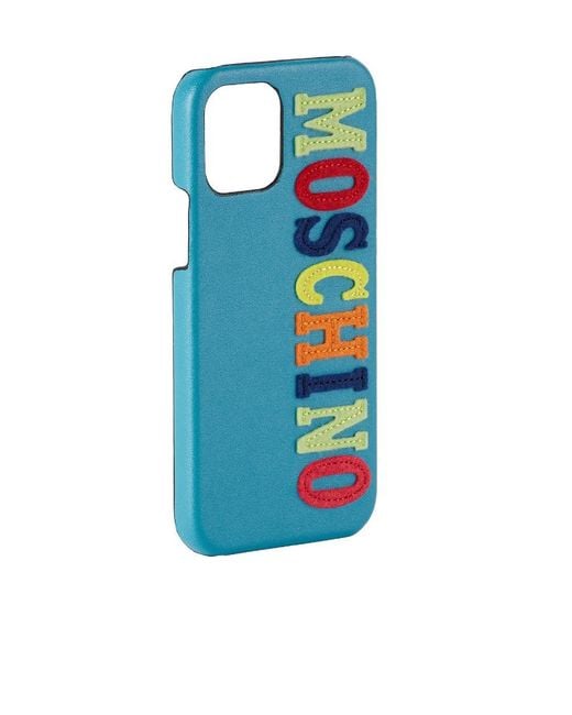 Moschino Blue Logo Iphone 12 Pro Mobile Phone Case for men