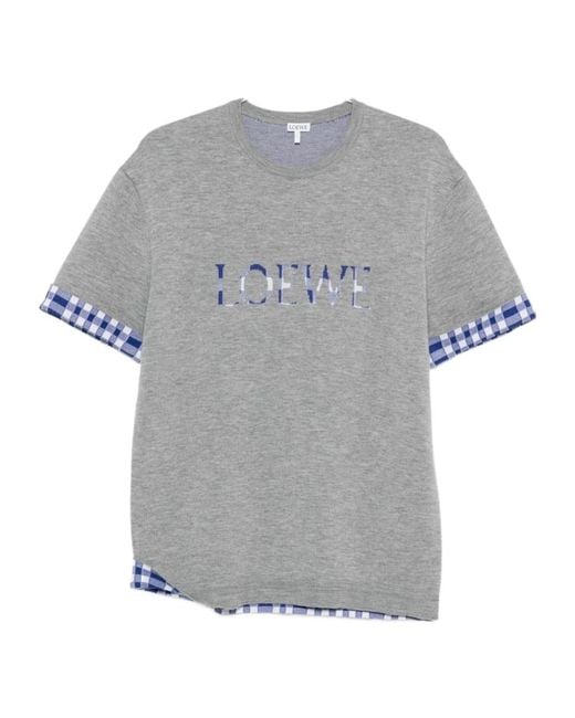 Loewe Gray Wool And Cotton Blend T-Shirt for men