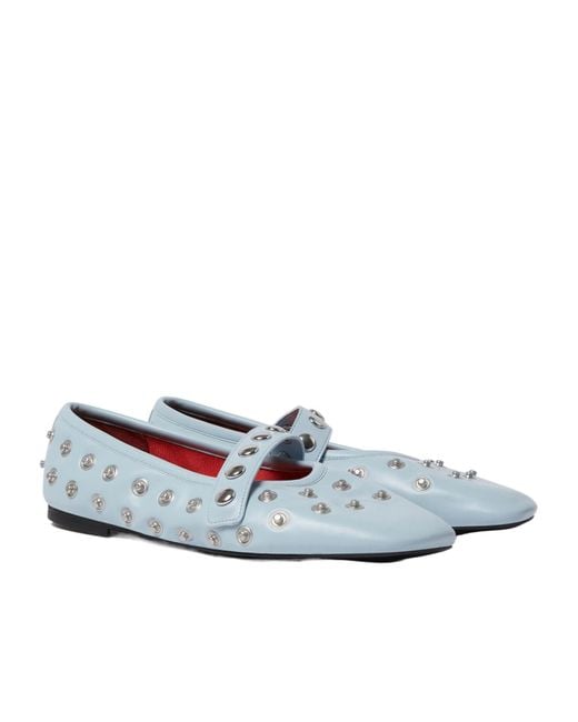 Stella McCartney White Ryder Popper-Studded Ballet Flats