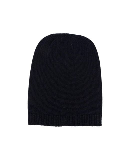 Fabiana Filippi Black Ribbed-Trim Beanie Hat