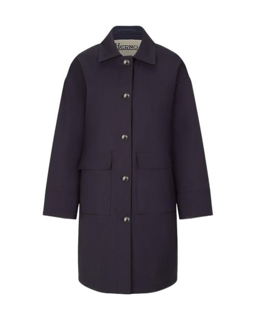 Herno Blue Long-Sleeved Coat