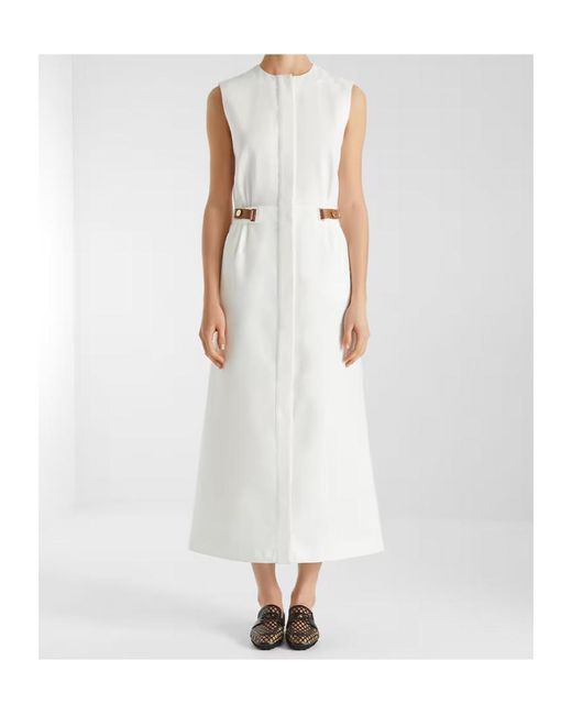 Fendi White Sleeveless Midi Dress