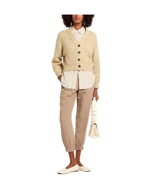 Brunello Cucinelli Natural Thick Long Sleeve Knit Sweater