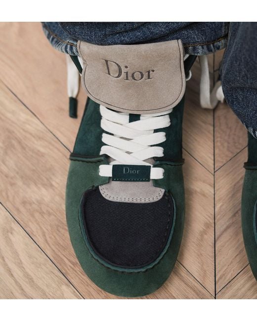 Dior Green Homme Roadie Lace-Up Boots for men