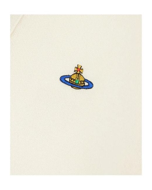 Vivienne Westwood White Orb-Embroidered Cardigan for men