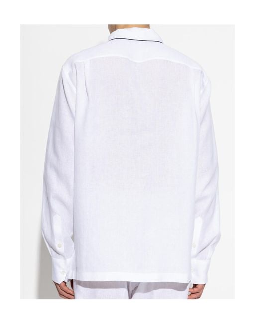 Dolce & Gabbana White Logo Embroidered Shirt for men