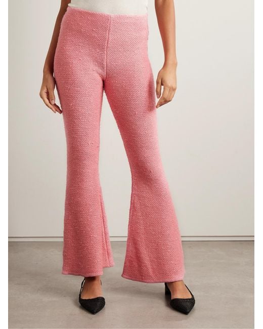 Gabriela Hearst Pink Knitted Flared Pants