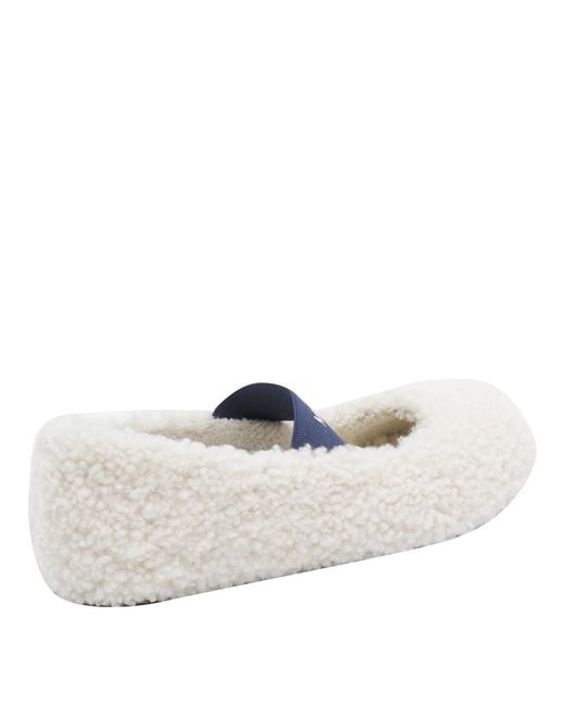 Moon Boot White Logo-Printed Strapped Ballerinas
