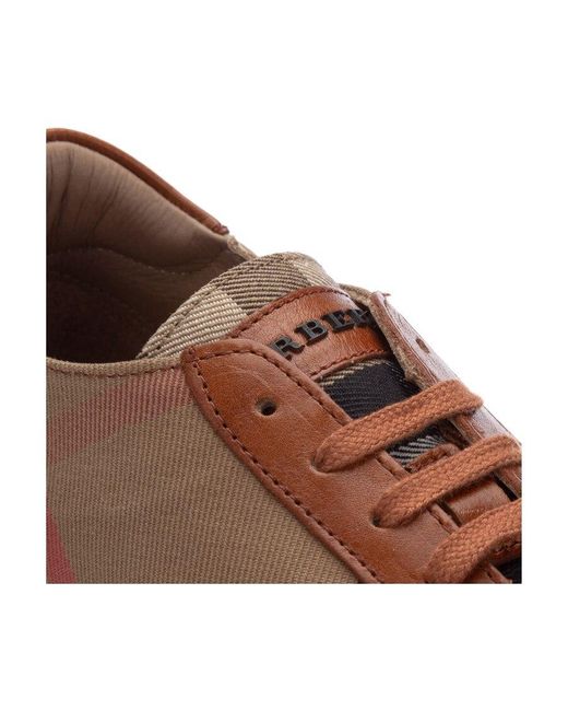 Burberry Brown Check Lace Low-Cut Casual Shoes