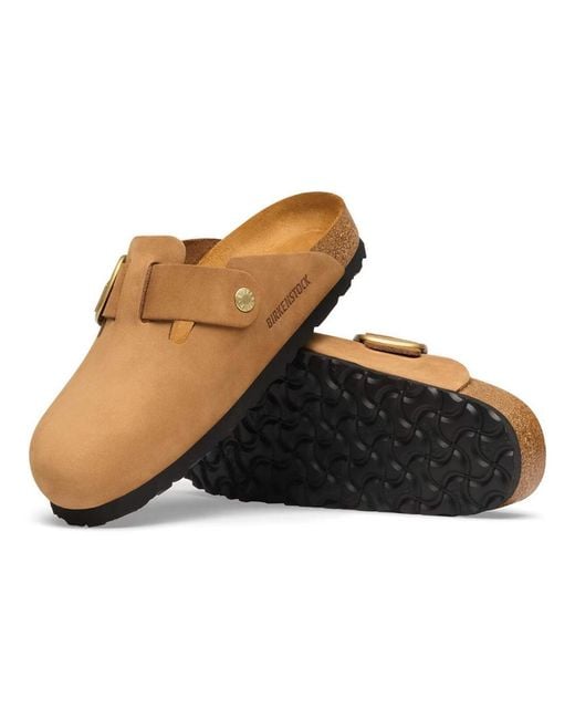 Birkenstock Brown Big-Buckle Leather Sandals