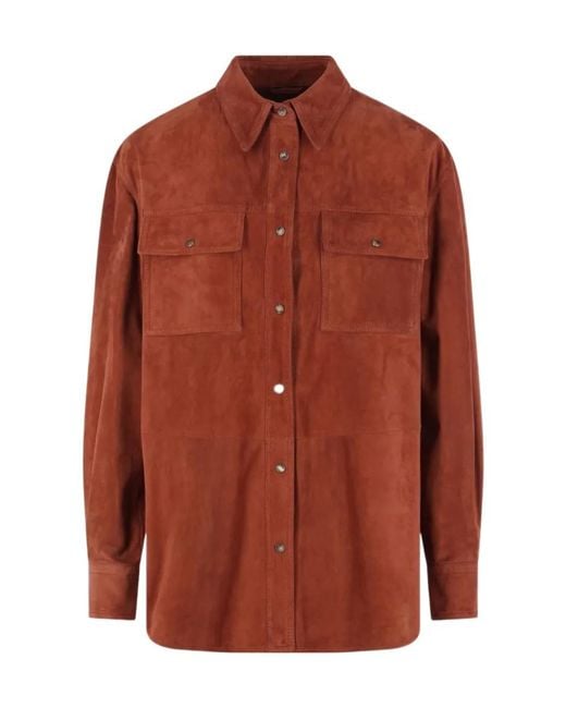Brunello Cucinelli Brown Pocket Button Suede Jacket