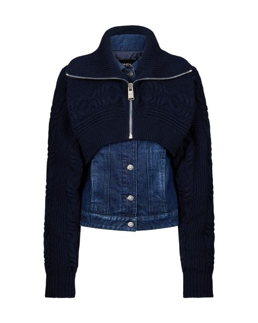 Dondup Blue Knitted Denim Jacket