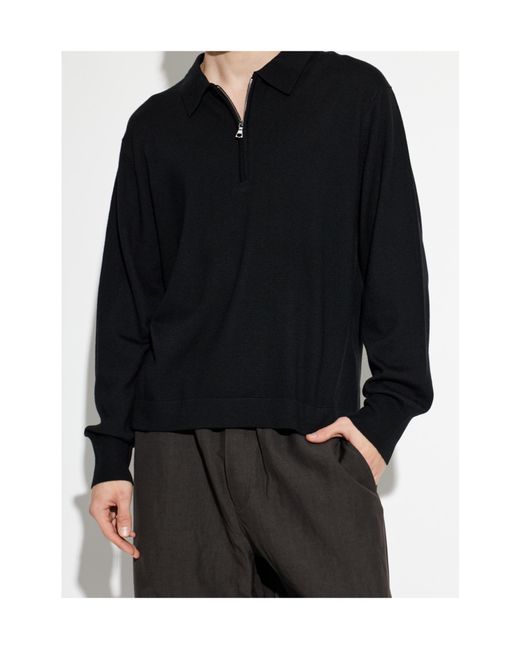Officine Generale Blue Officine Générale Bene Zip Polo Cardigan for men