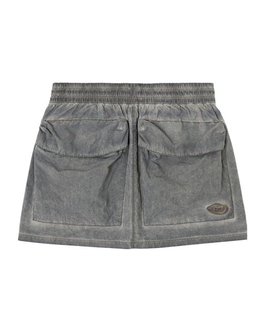 DIESEL Gray O-Cean-S1 Faded Mini Skirt