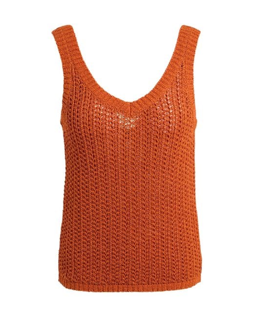 Max Mara Orange V-Neck Knitted Vest