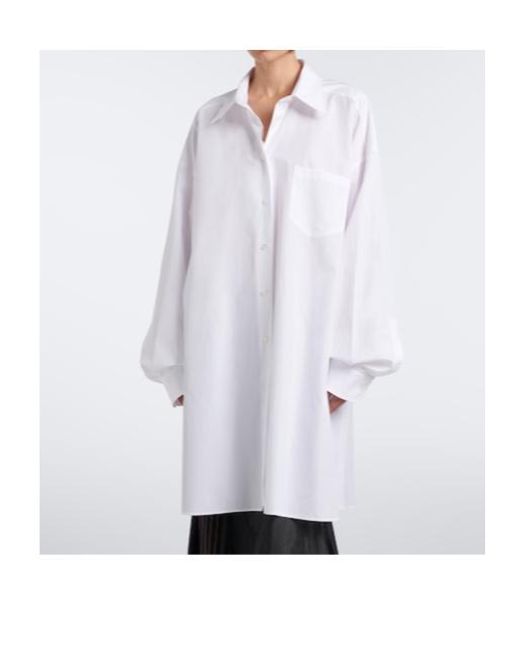 Maison Margiela White Oversized Cotton Poplin Shirt