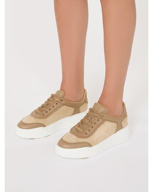 Max Mara Natural Lace-Up Sneakers