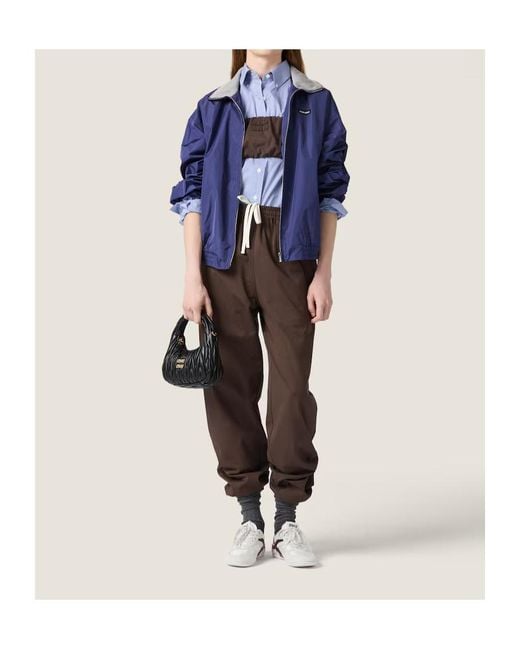Miu Miu Brown Elasticated-Waistband Pants