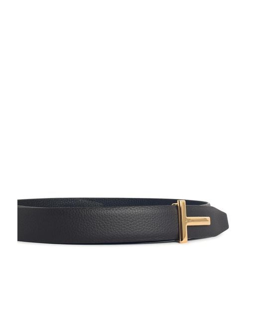 Tom Ford White T Plaque Belt for men