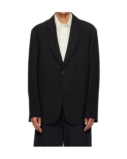Studio Nicholson Black Long-Sleeved Suit Jacket for men