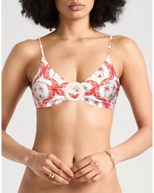 Farm Rio Red Printed Bikini Top