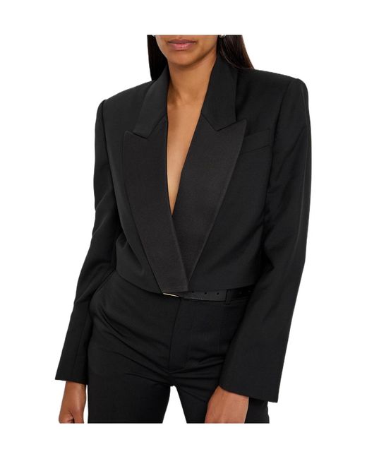 Givenchy Black Wool And Mohair-Blend Cropped Blazer