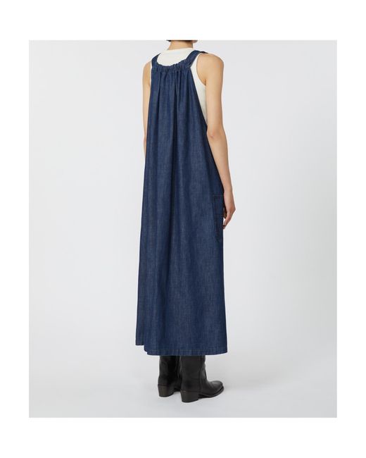 Weekend by Maxmara Blue Denim Dungaree Dress