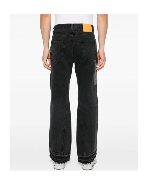 GALLERY DEPT. Black Twisted Wide Leg Jeans for men
