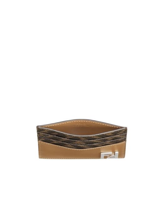 Fendi Natural Ff Squared Card Holder for men