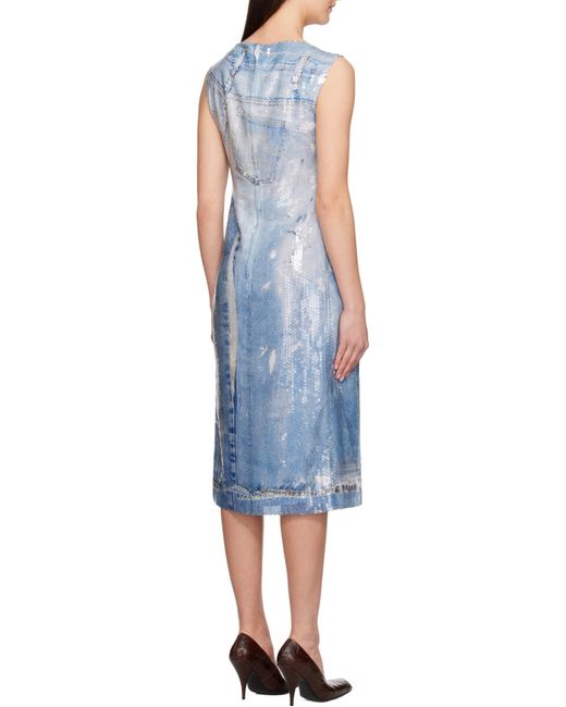 Acne Blue Printed Sequin Dress