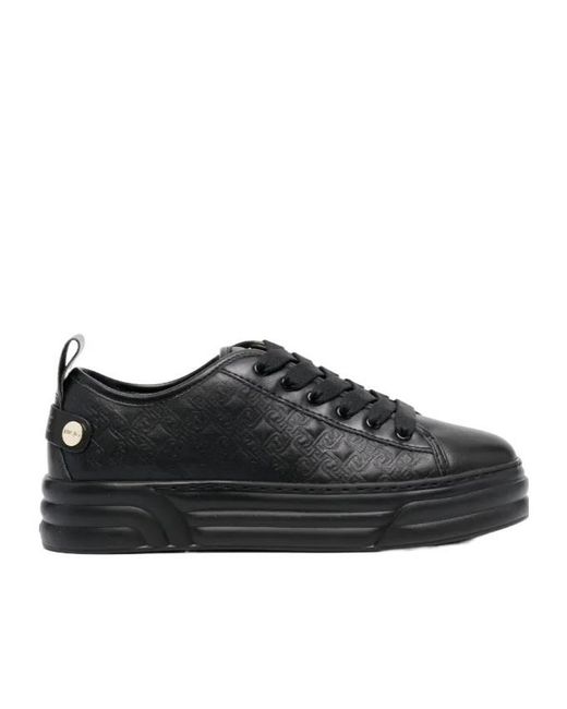 Liu Jo Black Solid Color Low-Top Sneakers