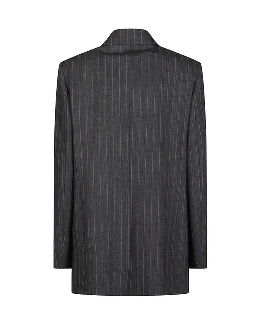 Pinko Black Pinstripe Double-Breasted Blazer