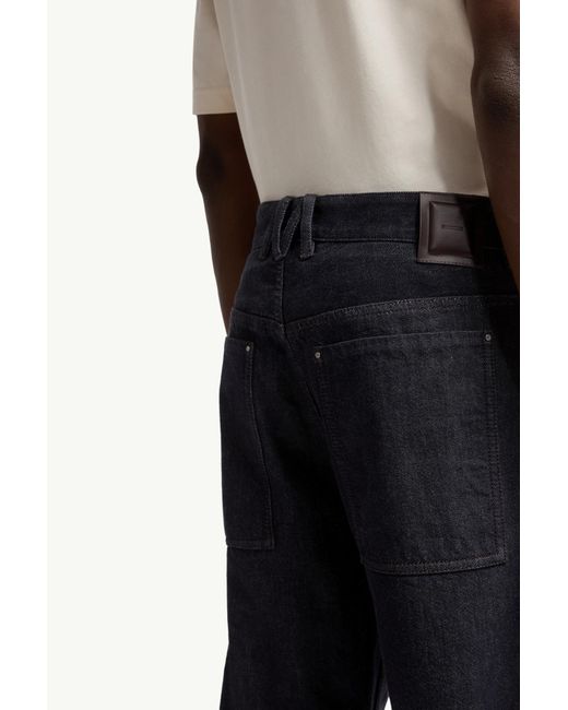 Moncler Blue Logo-Patch Jeans for men