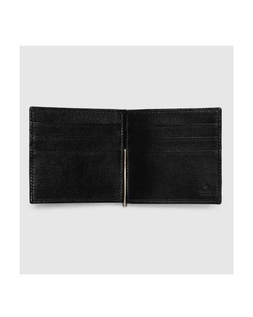 Gucci Black Monogrammed Bi-Fold Wallet for men