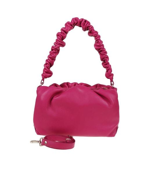 Zanellato Pink Ruched-Handle Leather Shoulder Bag