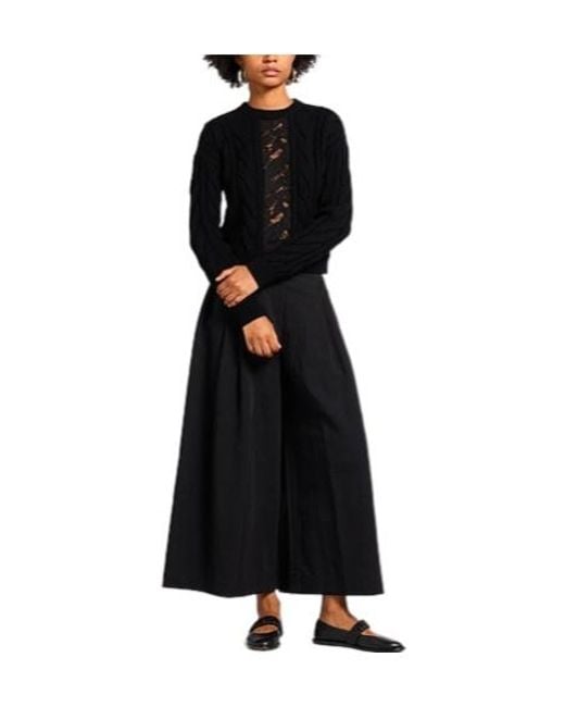 Max Mara Black Solid-Color Knitted Sweater