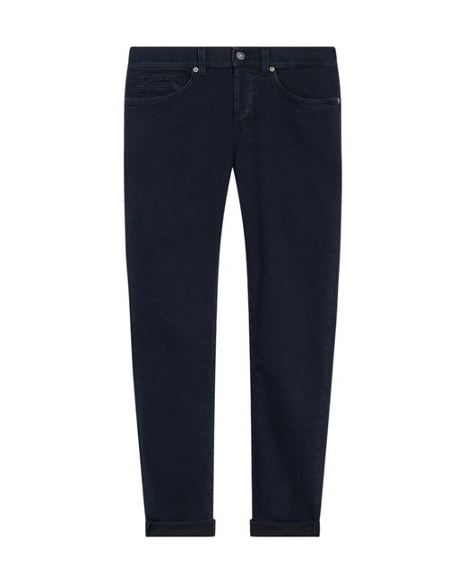 Dondup Blue Rolled-Up-Hem Trousers for men