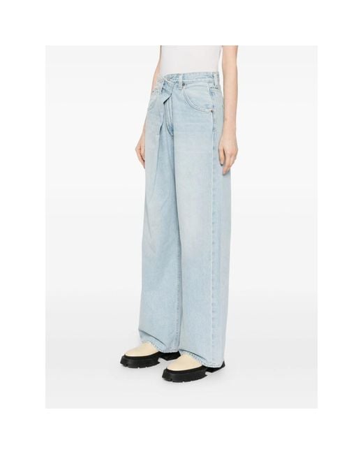 Agolde Blue Wide-Leg Jeans