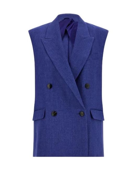Max Mara Blue Studio Aia Double-Breasted Gilet