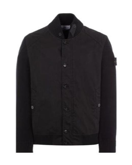 Stone Island Black Logo Medallion Casual Jacket for men