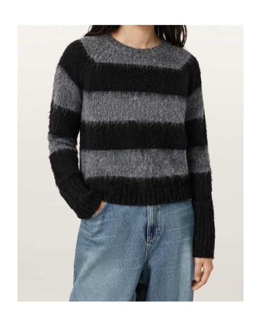 AllSaints Black Striped Sweater