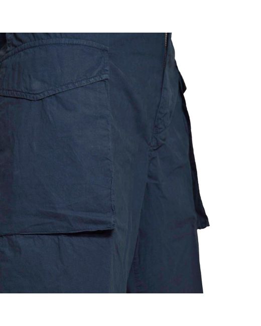 Aspesi Blue Logo Patch Bermuda Shorts for men