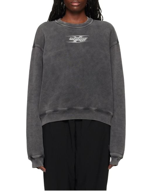 Alexander Wang Gray T By Blade Logo-Embossed Sweatshirt