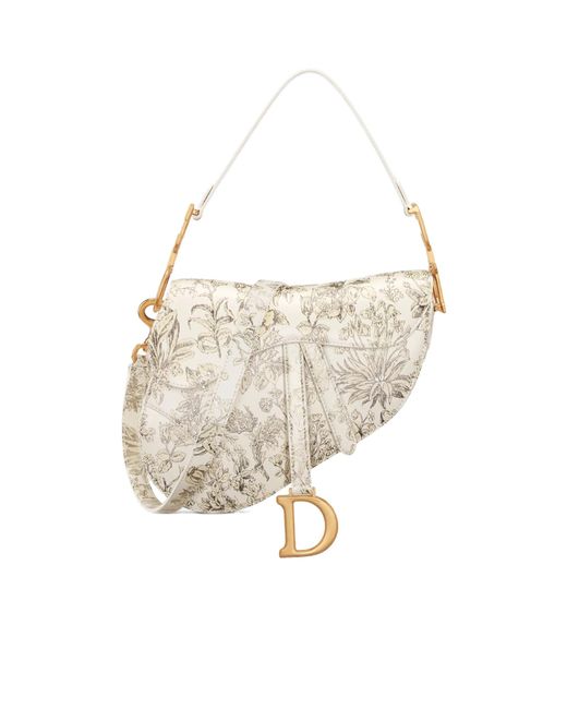 Dior White Saddle Bag With Strap
