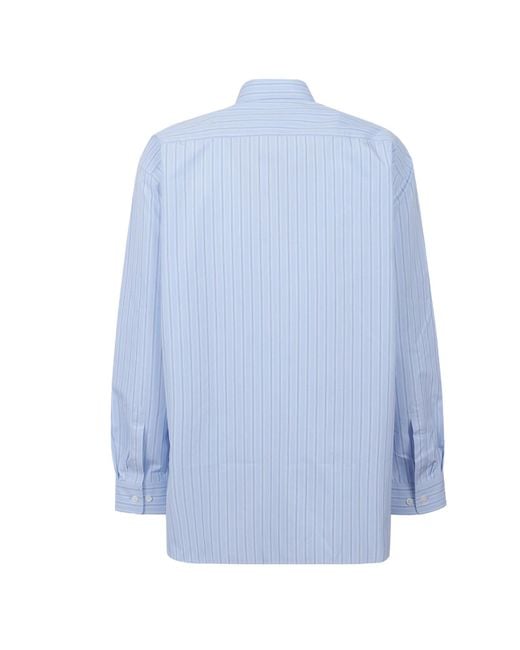 Dries Van Noten Blue Striped Shirt for men